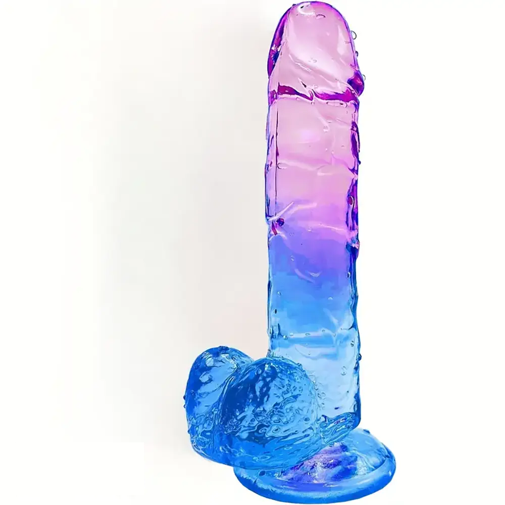 7.48in Gradient Clear Jelly Dildo With Strong Suction Cup For G-spot Sex