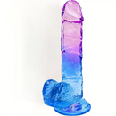 7.48in Gradient Clear Jelly Dildo With Strong Suction Cup For G-spot Sex