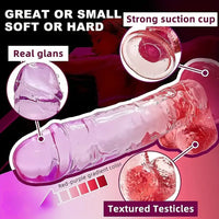 7.48in Gradient Clear Jelly Dildo With Strong Suction Cup For G-spot Sex