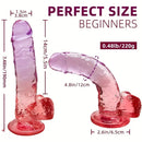 7.48in Gradient Clear Jelly Dildo With Strong Suction Cup For G-spot Sex