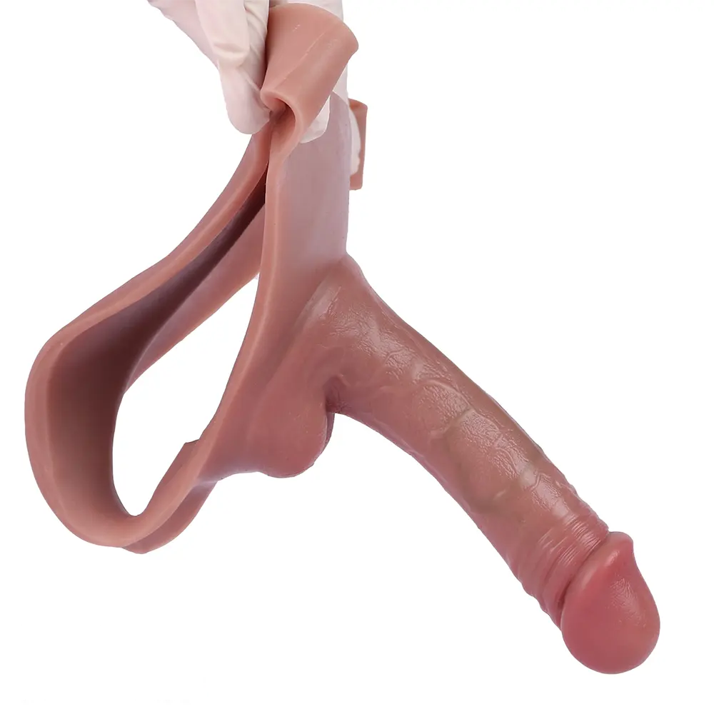 7.48in Hollow Penis Dildo Sleeve Silicone Soft Pants For Hanging Simulation