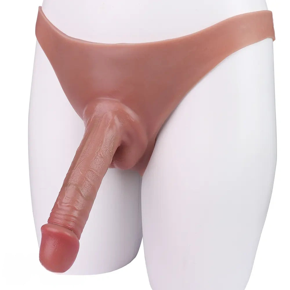 7.48in Hollow Penis Dildo Sleeve Silicone Soft Pants For Hanging Simulation