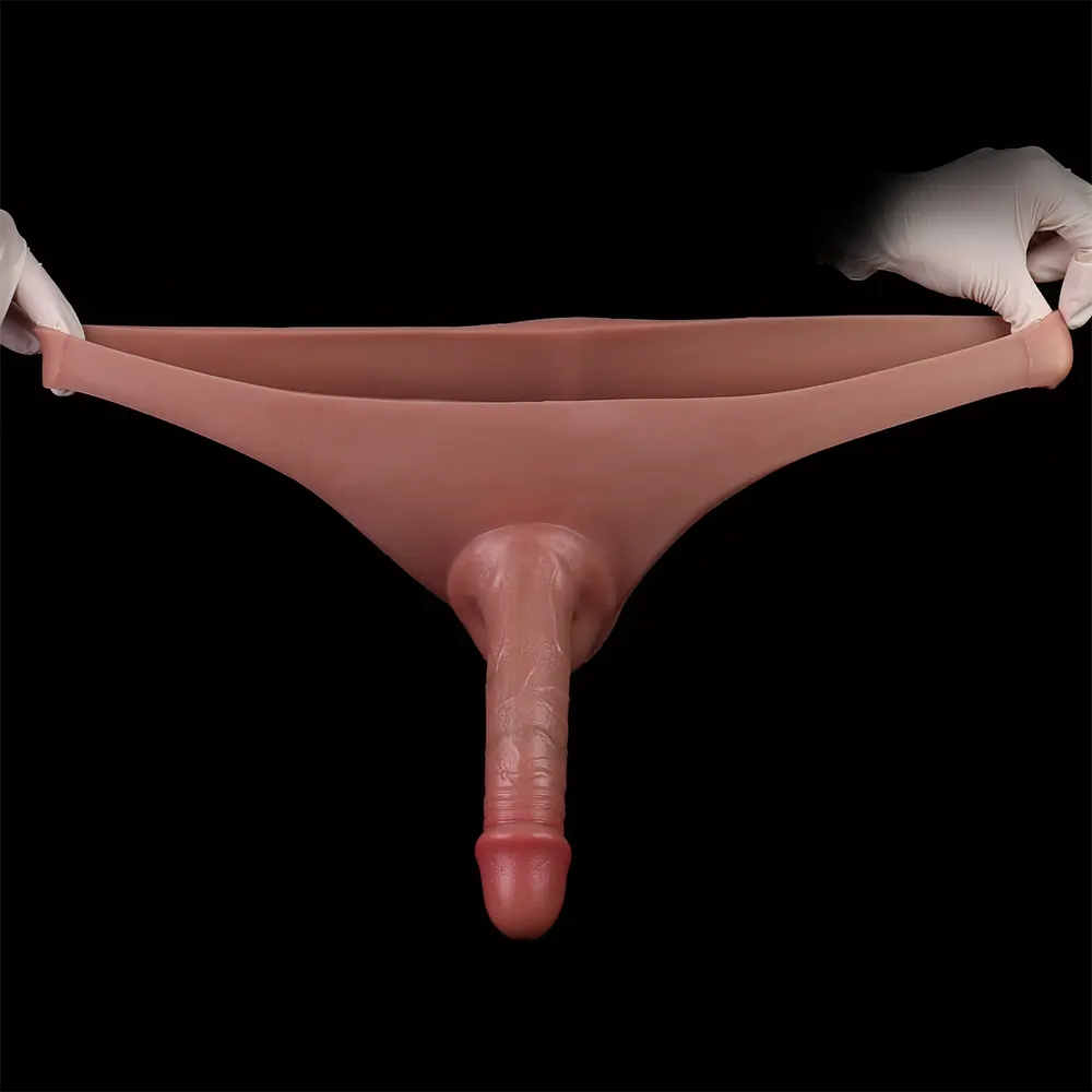 7.48in Hollow Penis Dildo Sleeve Silicone Soft Pants For Hanging Simulation