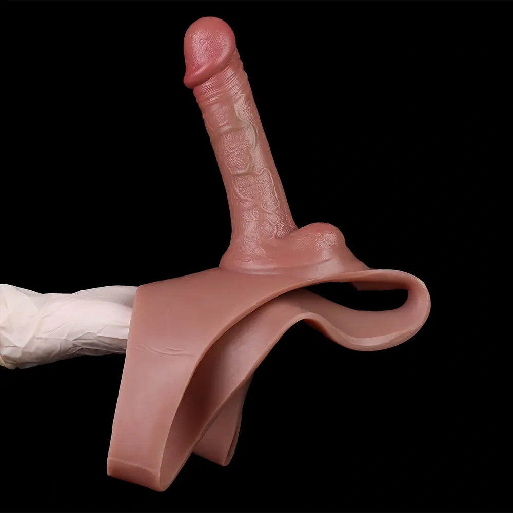 7.48in Hollow Penis Dildo Sleeve Silicone Soft Pants For Hanging Simulation