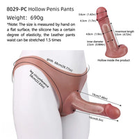 7.48in Hollow Penis Dildo Sleeve Silicone Soft Pants For Hanging Simulation