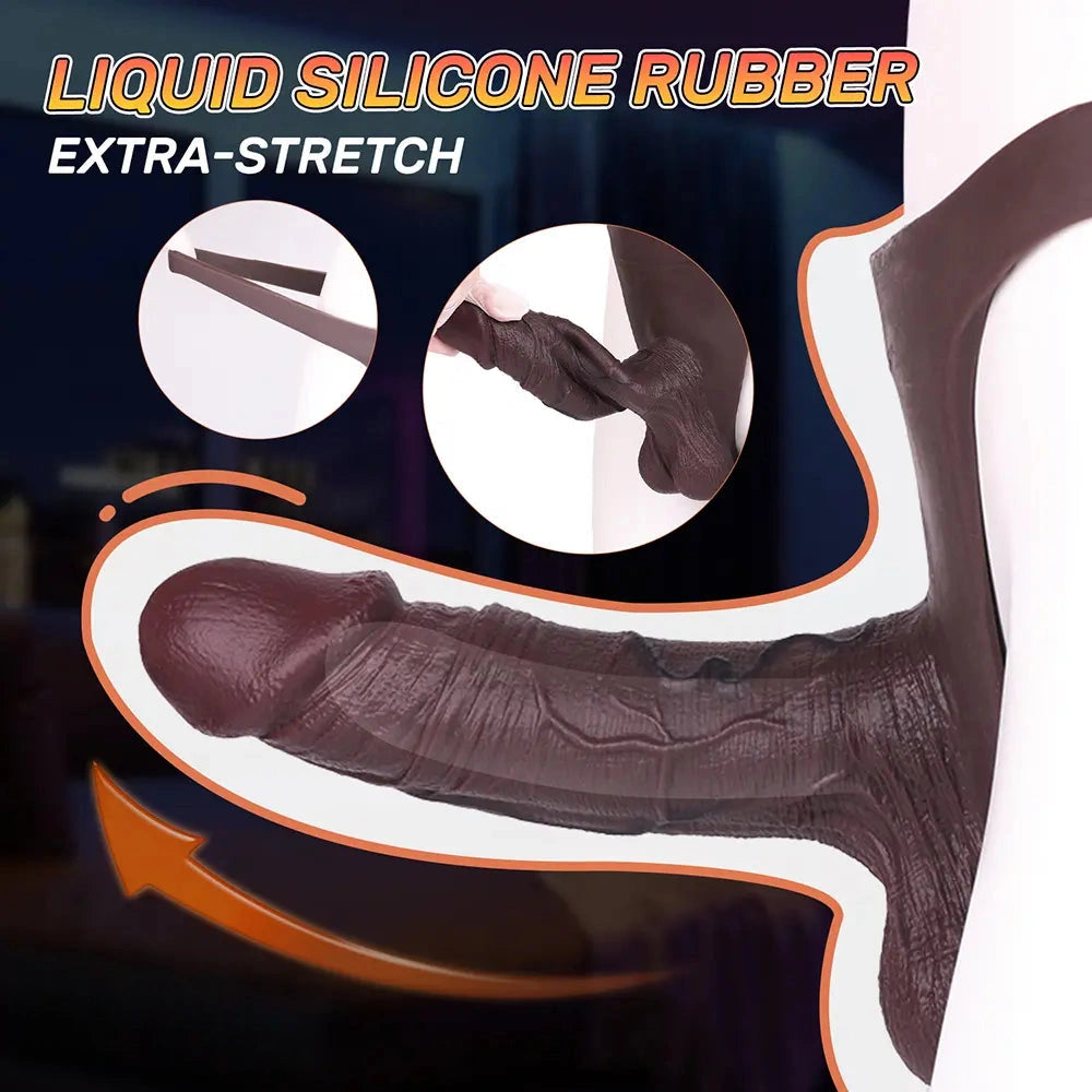 7.48in Hollow Strap on Silicone Soft Dildo Panty For Manual Climax Toy