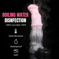 7.48in Horse Cock Silicone Sleeve Soft Leather Armor Style Hollow Sleeve