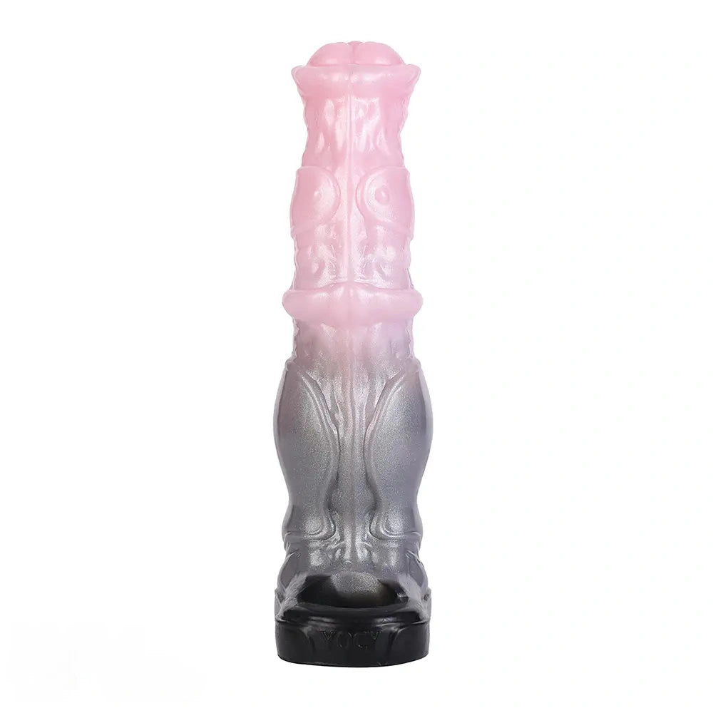 7.48in Horse Cock Silicone Sleeve Soft Leather Armor Style Hollow Sleeve