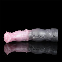 7.48in Horse Cock Silicone Sleeve Soft Leather Armor Style Hollow Sleeve