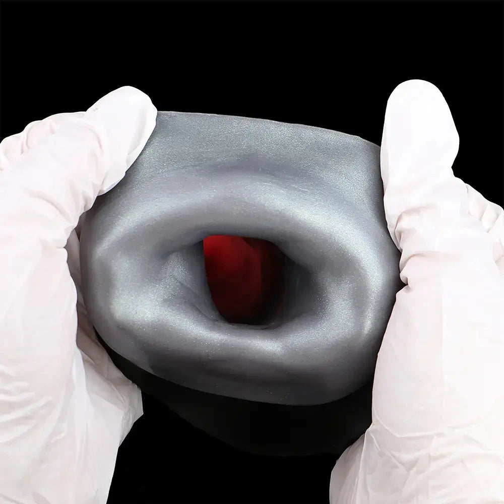 7.48in Horse Cock Silicone Sleeve Soft Leather Armor Style Hollow Sleeve