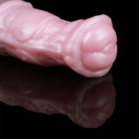 7.48in Horse Cock Silicone Sleeve Soft Leather Armor Style Hollow Sleeve