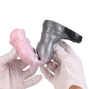 7.48in Horse Cock Silicone Sleeve Soft Leather Armor Style Hollow Sleeve