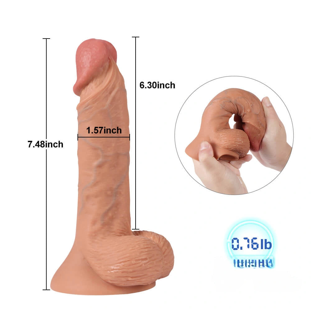 7.48in Lifelike Double Soft Real Feeling Dildo Sex Toy For Female