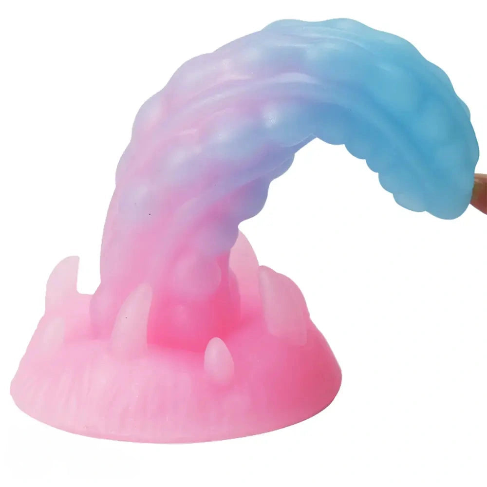 7.48in Luminous Fantasy Silicone Soft Penis Dildo With Spiked Texture