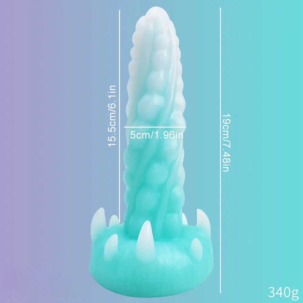 7.48in Luminous Fantasy Silicone Soft Penis Dildo With Spiked Texture