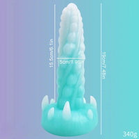 7.48in Luminous Fantasy Silicone Soft Penis Dildo With Spiked Texture