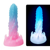7.48in Luminous Fantasy Silicone Soft Penis Dildo With Spiked Texture