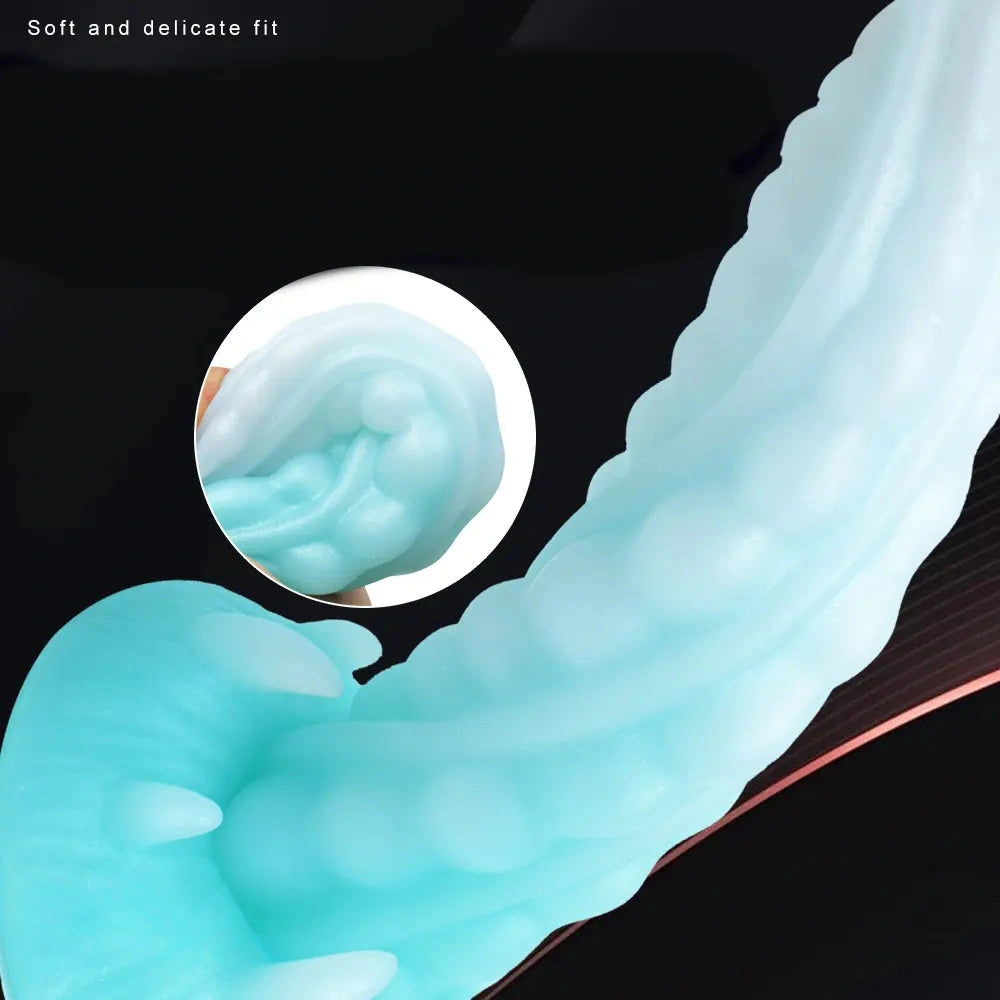 7.48in Luminous Fantasy Silicone Soft Penis Dildo With Spiked Texture