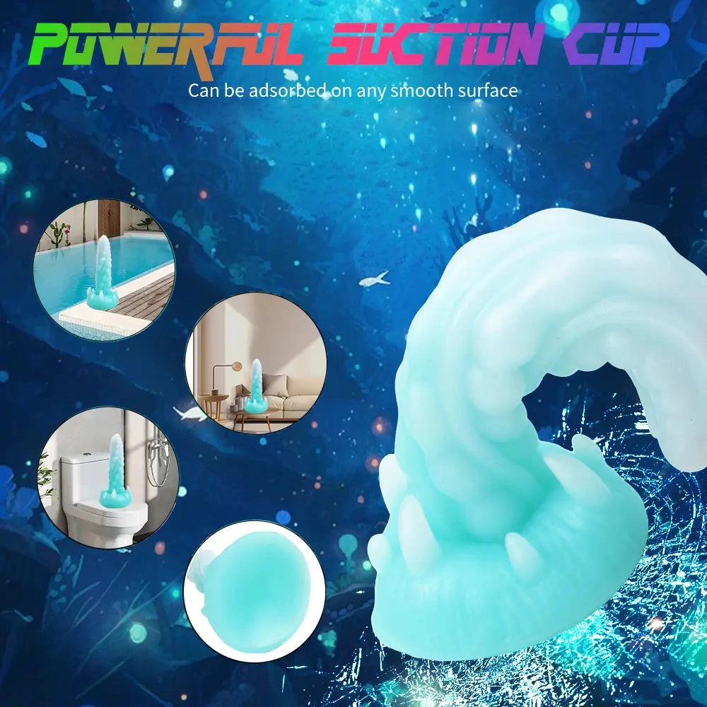 7.48in Luminous Fantasy Silicone Soft Penis Dildo With Spiked Texture