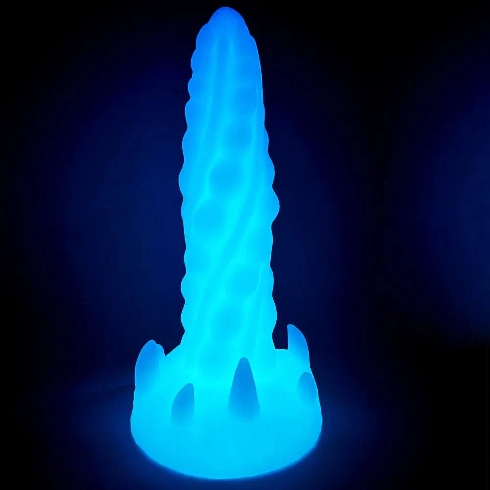 7.48in Luminous Fantasy Silicone Soft Penis Dildo With Spiked Texture