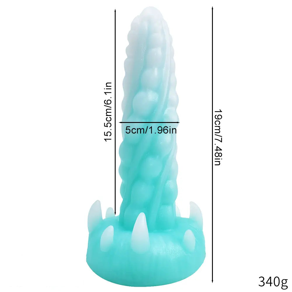 7.48in Luminous Fantasy Silicone Soft Penis Dildo With Spiked Texture