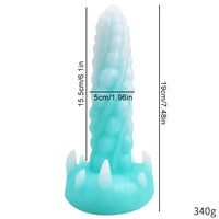 7.48in Luminous Fantasy Silicone Soft Penis Dildo With Spiked Texture
