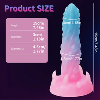 7.48in Luminous Fantasy Silicone Soft Penis Dildo With Spiked Texture