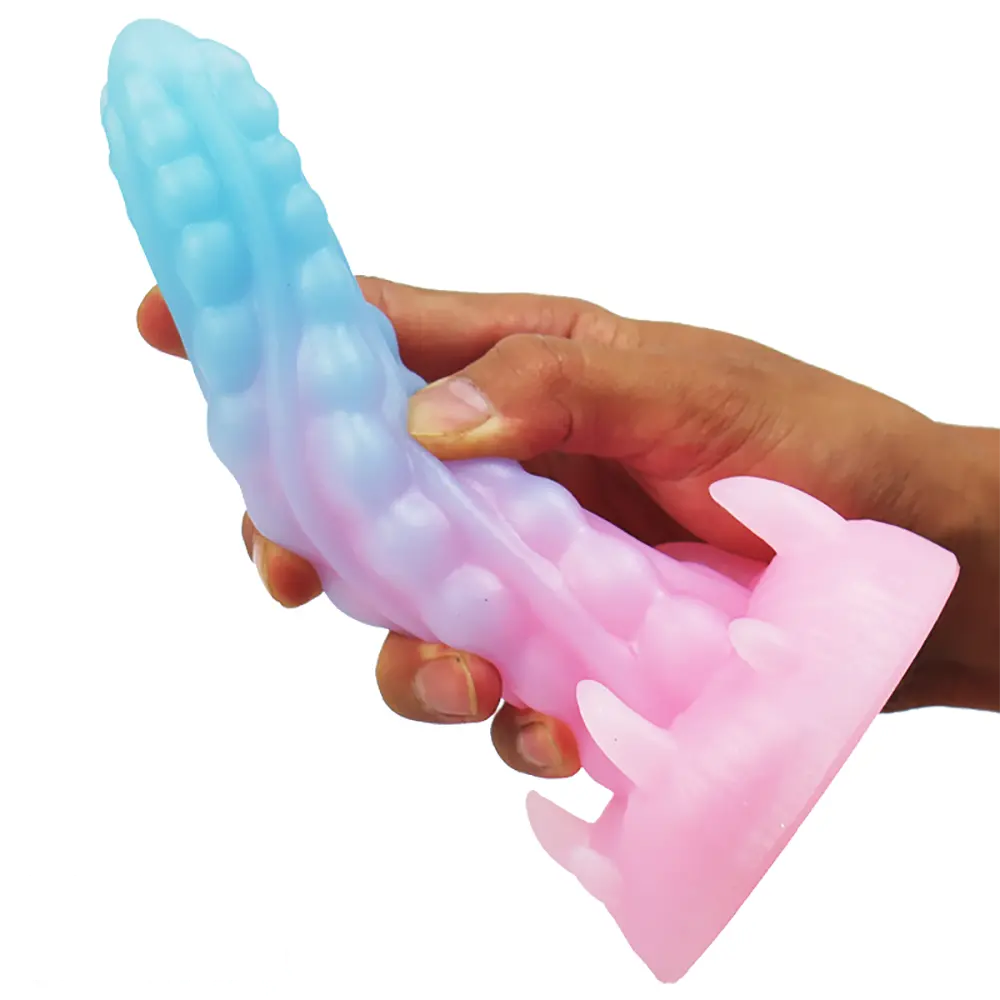 7.48in Luminous Fantasy Silicone Soft Penis Dildo With Spiked Texture