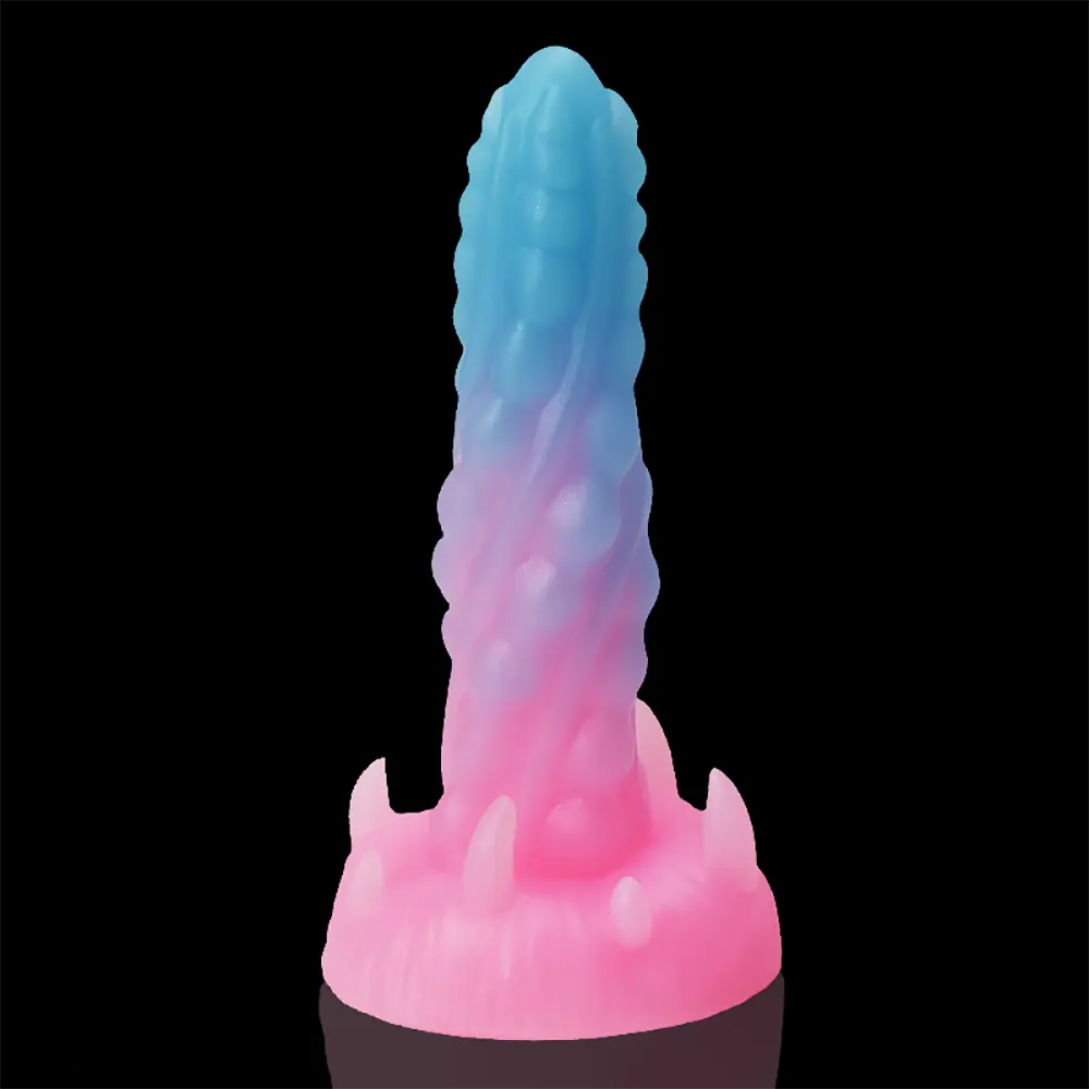 7.48in Luminous Fantasy Silicone Soft Penis Dildo With Spiked Texture