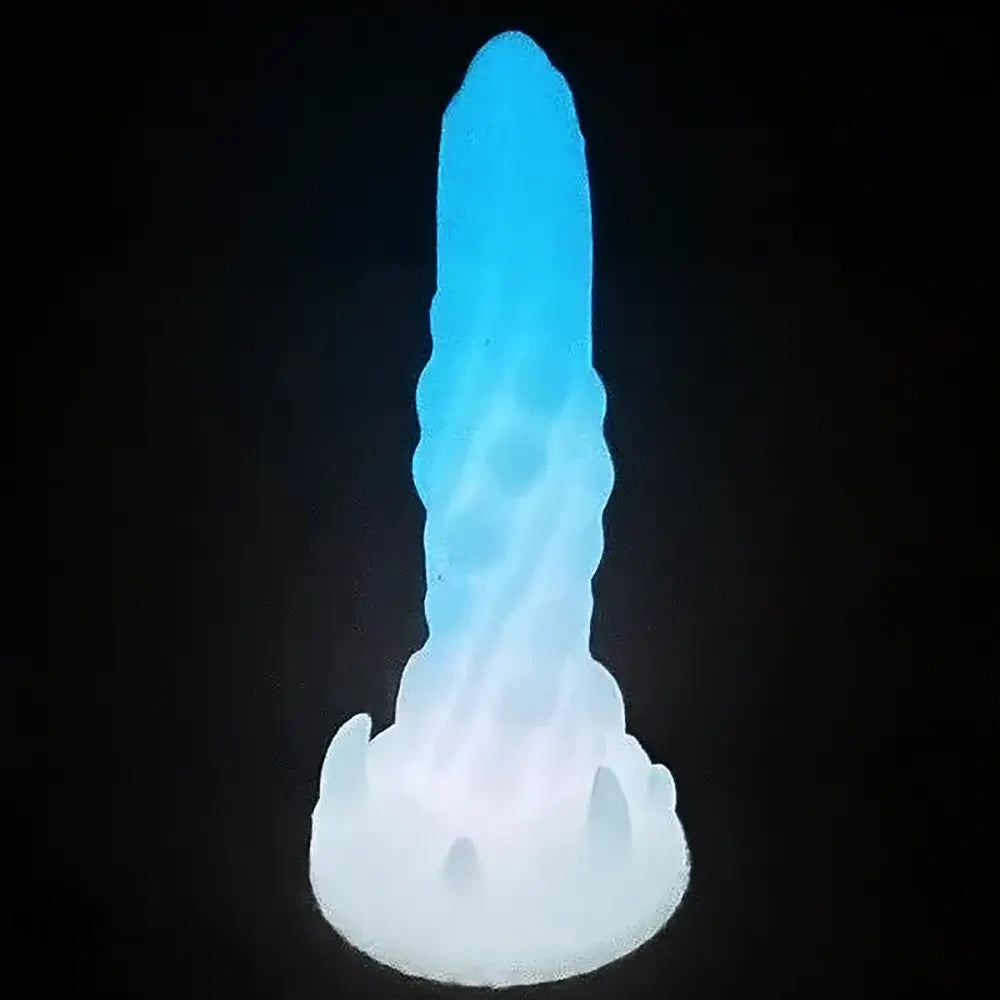 7.48in Luminous Fantasy Silicone Soft Penis Dildo With Spiked Texture