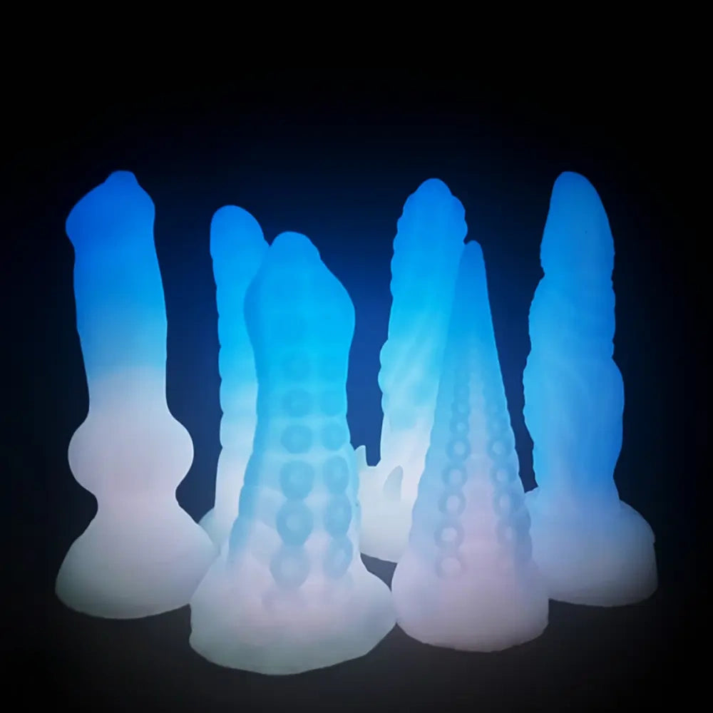 7.48in Luminous Fantasy Silicone Soft Penis Dildo With Spiked Texture