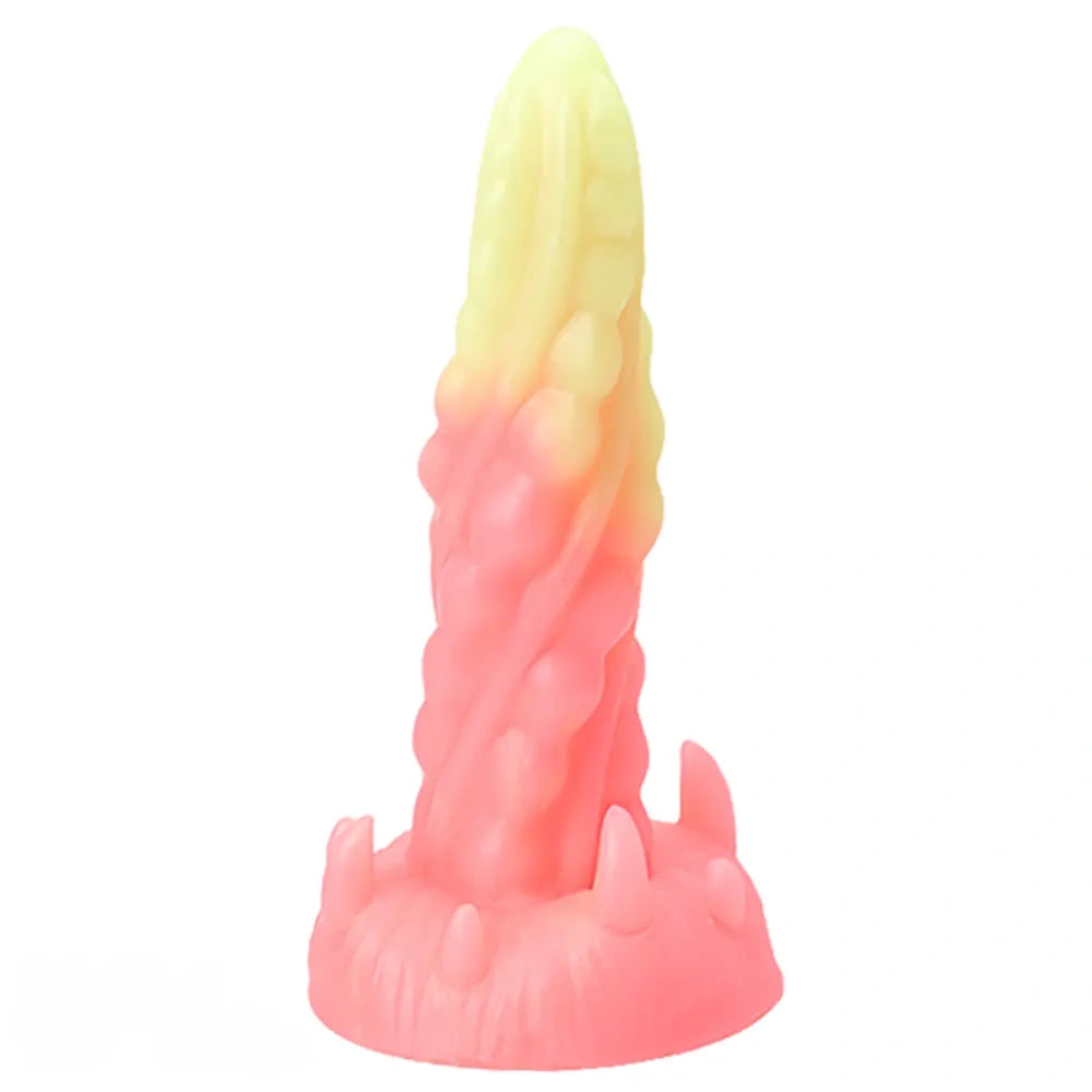 7.48in Luminous Fantasy Silicone Soft Penis Dildo With Spiked Texture
