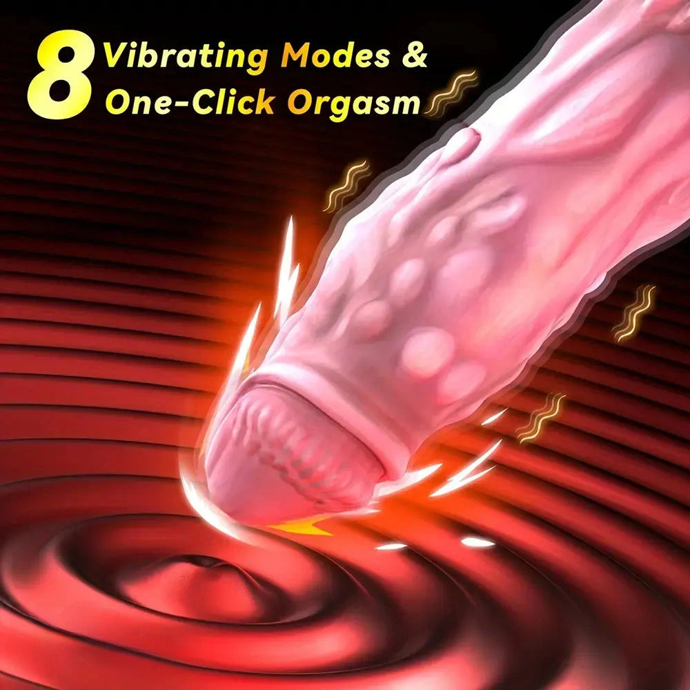 7.48in Monster Dragon Vibrating Pleasure Fantasy One-Click Orgasm Dildo