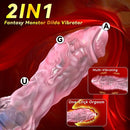 7.48in Monster Dragon Vibrating Pleasure Fantasy One-Click Orgasm Dildo