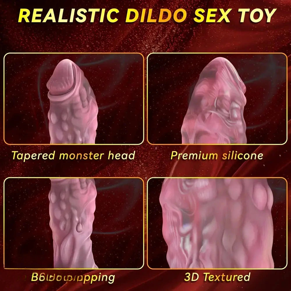 7.48in Monster Dragon Vibrating Pleasure Fantasy One-Click Orgasm Dildo