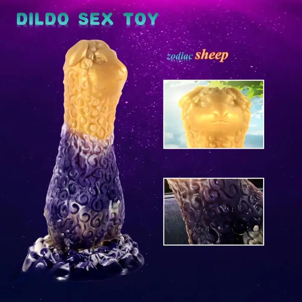 7.48in Novelty Sheep-Shaped Animal Male Receptacle Flexible Dildo