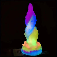 7.48in Octopus Tentacle Monster Soft Silicone Anal Luminous Fantasy Dildo