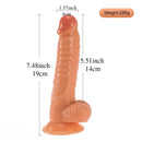 7.48in PVC Anal Skin Feeling Adult Sex Toy Real Lifelike Female Dildo