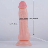 7.48in PVC Ejaculating Dildo Ball Suction Cup Penis Sex Toy For Adults