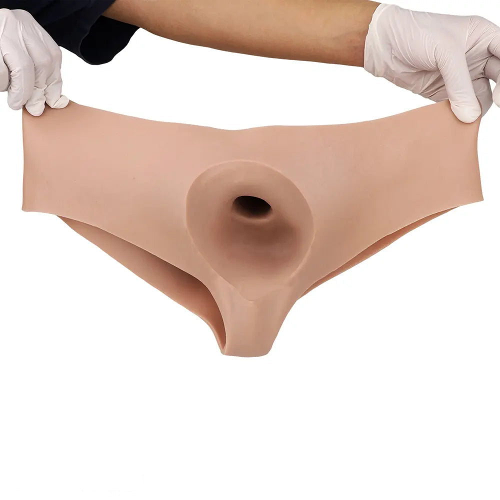 7.48in Real Skin Cock Sleeve Hollow Sleeve Cock Strap on Dildo For Love
