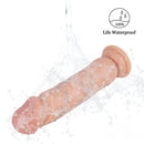 7.48in Real Skin Dual Layer Silicone Dildo With Raised Blue Veins