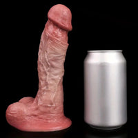 7.48in Realistic Double-layer Silicone Lifelike Light Beige Texture Dildo
