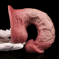 7.48in Realistic Double-layer Silicone Lifelike Light Beige Texture Dildo