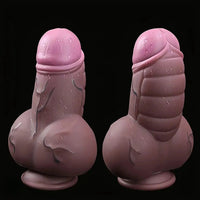 7.48in Realistic Fantasy Penis Liquid Silicone Soft Odd Cock Thick Dildo