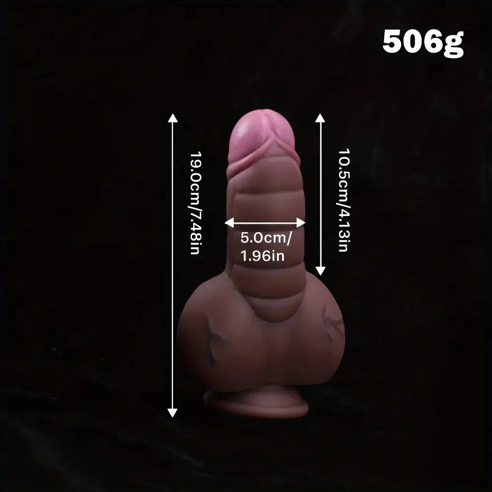 7.48in Realistic Fantasy Penis Liquid Silicone Soft Odd Cock Thick Dildo