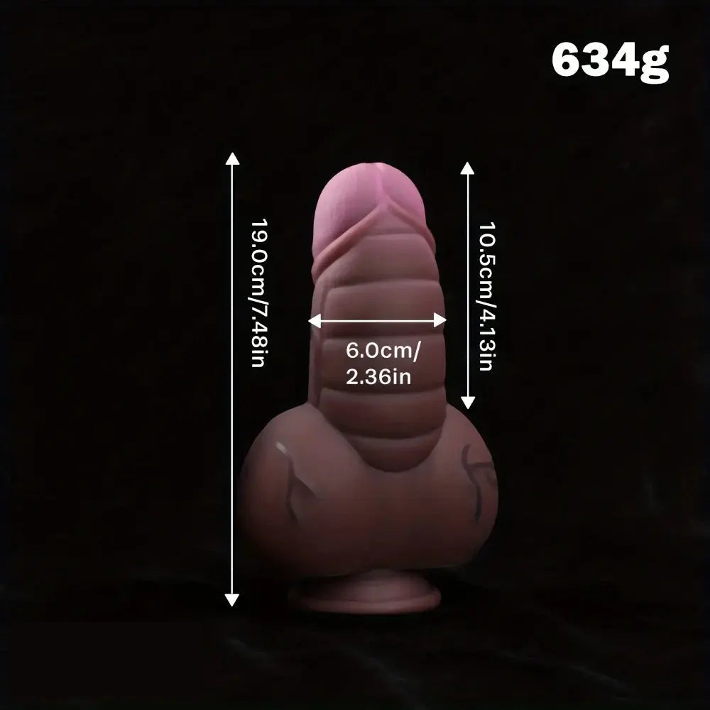 7.48in Realistic Fantasy Penis Liquid Silicone Soft Odd Cock Thick Dildo