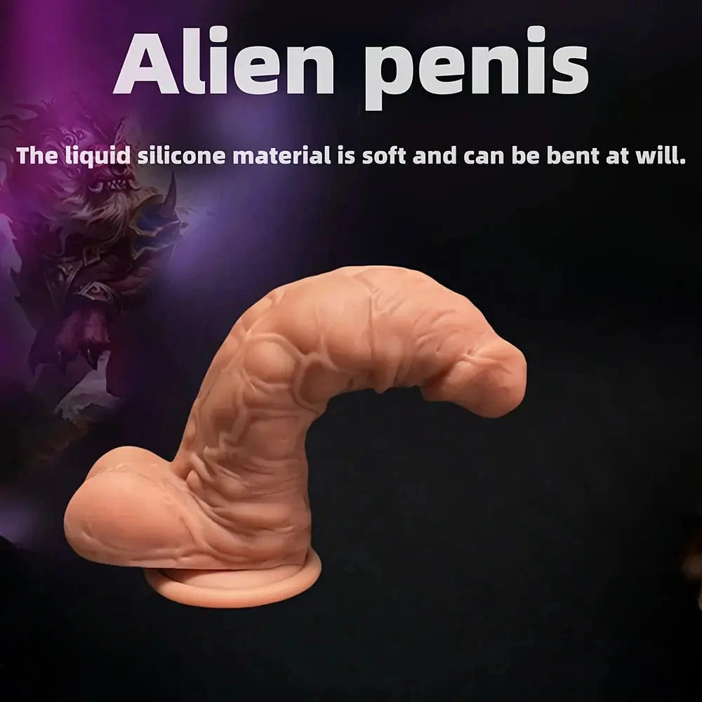 7.48in Realistic Liquid Silicone Beginner Friendly Male Female Soft Dildo