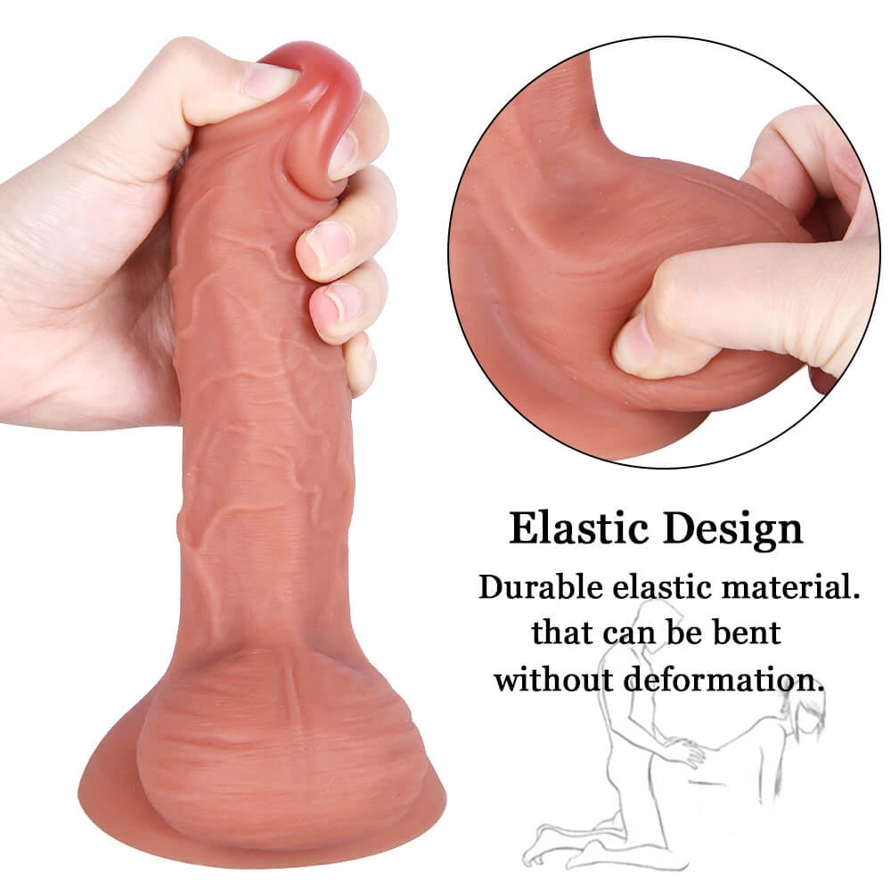 7.48in Realistic Quality Silicone Big Sucker Dildo Anal Sex Toy