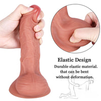 7.48in Realistic Quality Silicone Big Sucker Dildo Anal Sex Toy