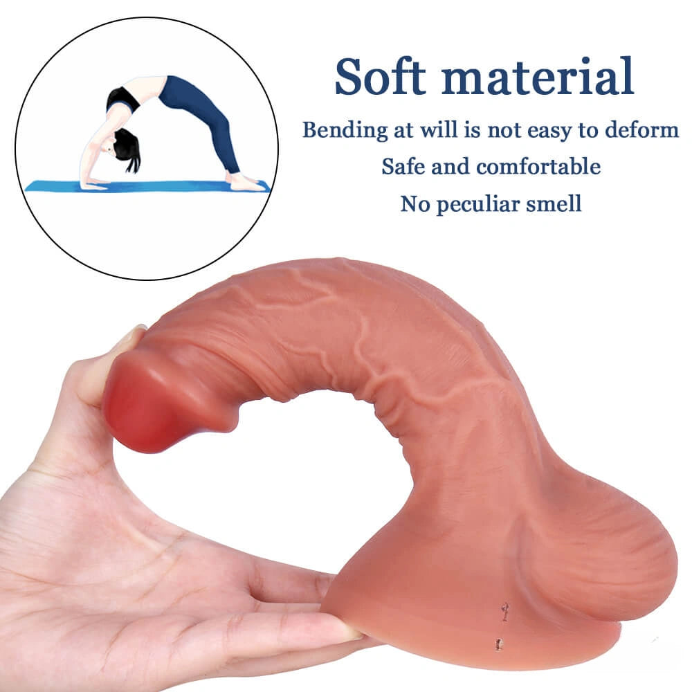 7.48in Realistic Quality Silicone Big Sucker Dildo Anal Sex Toy